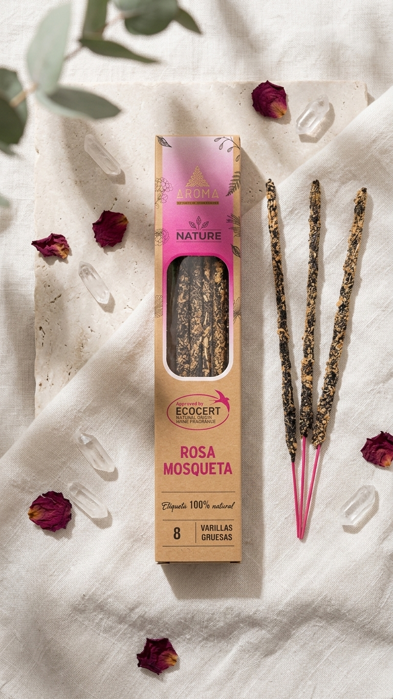 6 Cajetillas Incienso de Rosa Mosqueta – Cicatrización Emocional y Superación del Pasado | 100% Natural, Sin Químicos, Calidad Premium 【20g · 8 Varillas aprox】