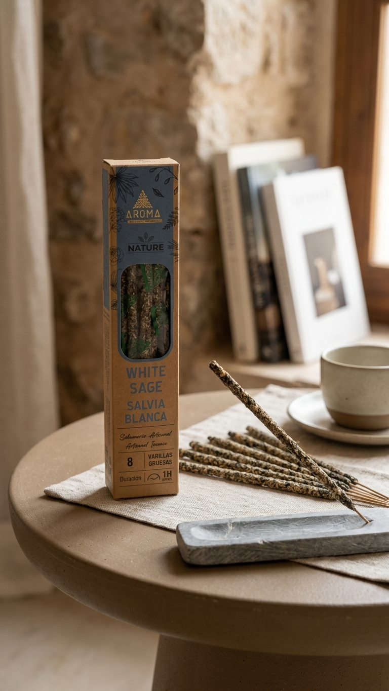 Incienso de Salvia Blanca – Limpieza Energética y Purificación Espiritual | 100% Natural, Sin Químicos, Calidad Premium 【20g · 8 Varillas aprox】