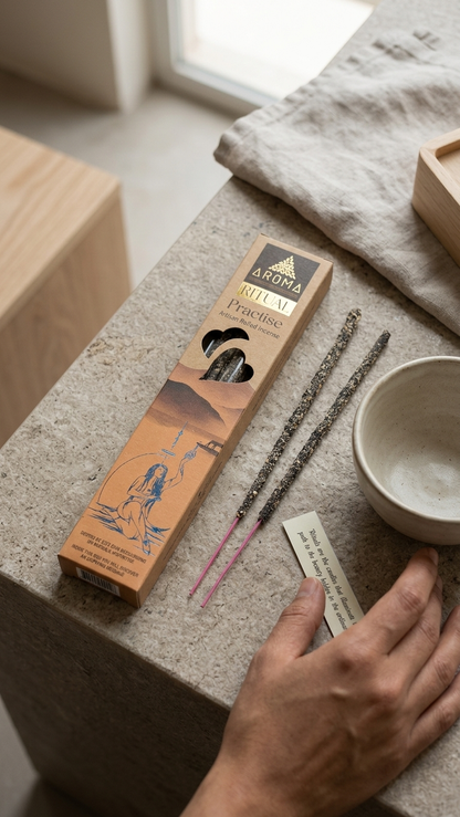 Incienso Ritual Práctico (Ritual Practise) – Manifestación Activa y Disciplina Espiritual | Cajita de 20g con Mensaje Inspirador