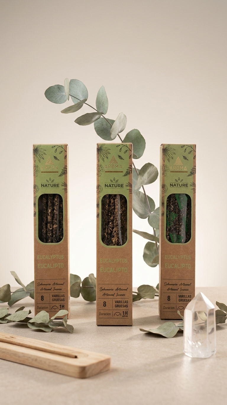 6 Cajetillas Incienso de Eucalipto – Aire Puro y Liberación de Tensiones | 100% Natural, Sin Químicos, Calidad Premium 【20g · 8 Varillas aprox】