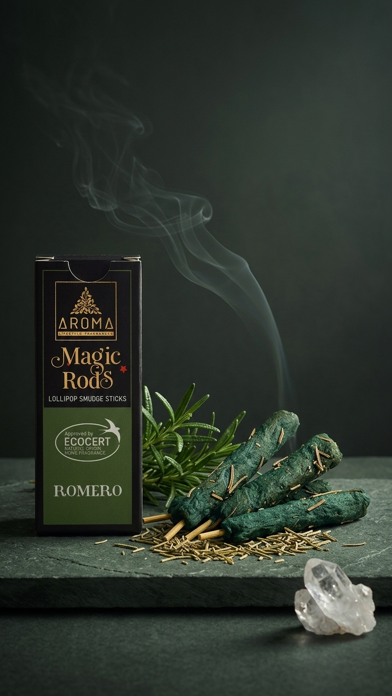 Incienso Lollipop Romero (Magic Rods) – Revitalización Espiritual y Enfoque Activo | Sahumado Intenso | 4 Barritas Gruesas