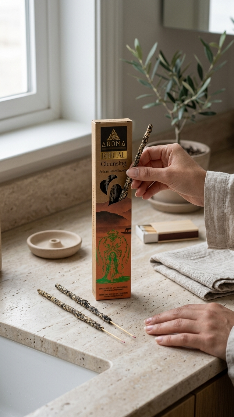 Incienso Ritual de Limpieza (Ritual Cleansing) – Higiene Energética y Despojo de Cargas Diarias | Cajita de 20g con Mensaje Inspirador