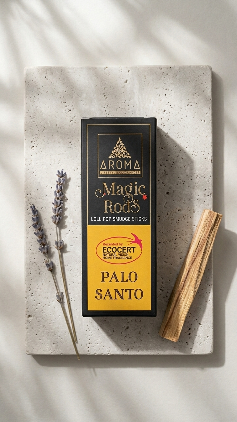 Incienso Lollipop Palo Santo (Magic Rods) – Despojo Inmediato y Magnetismo Sagrado | Sahumado Intenso | 4 Barritas Gruesas