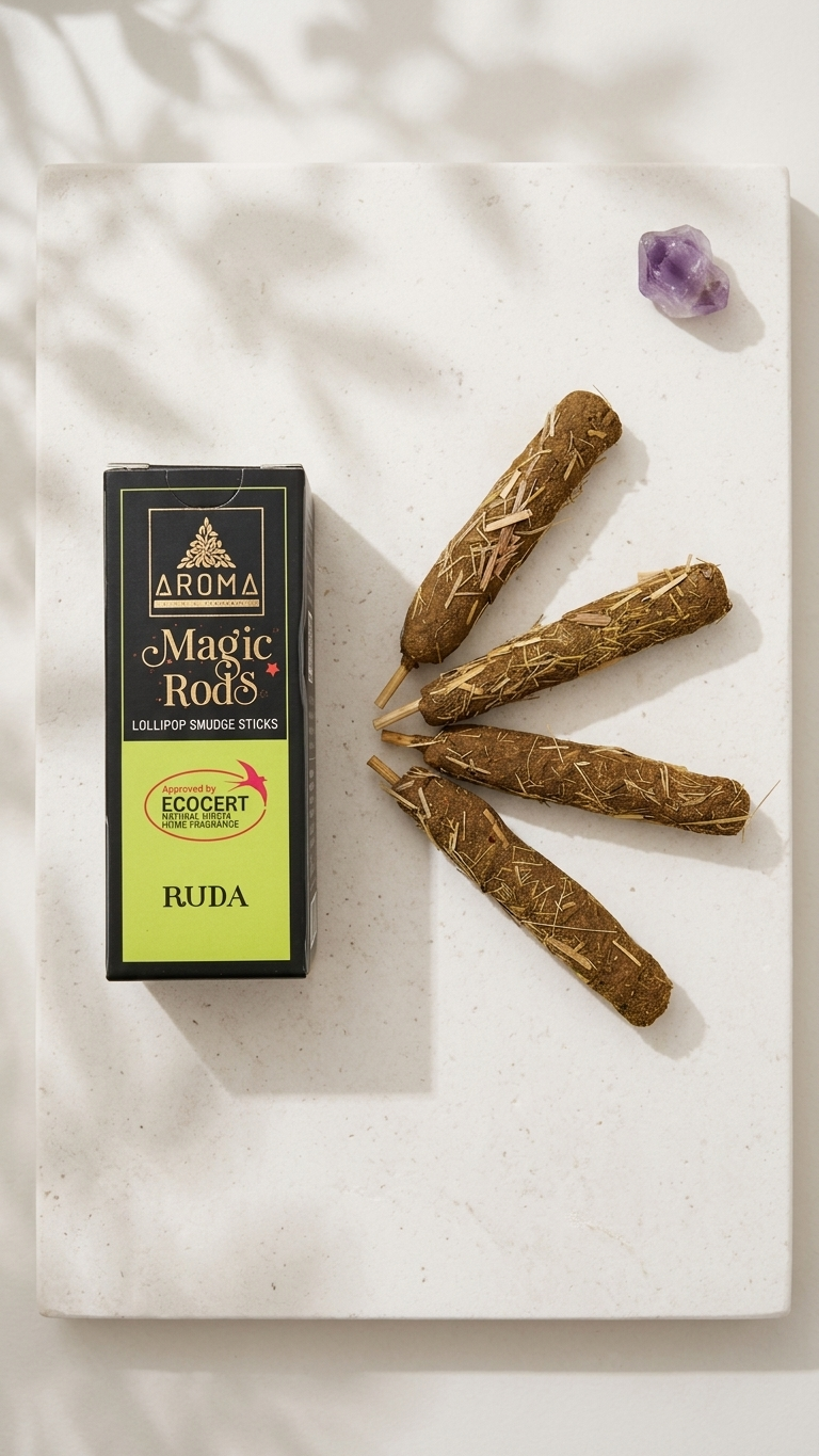 Incienso Lollipop Ruda (Magic Rods) – Destierro de Envidias y Escudo Defensivo | Sahumado Intenso | 4 Barritas Gruesas