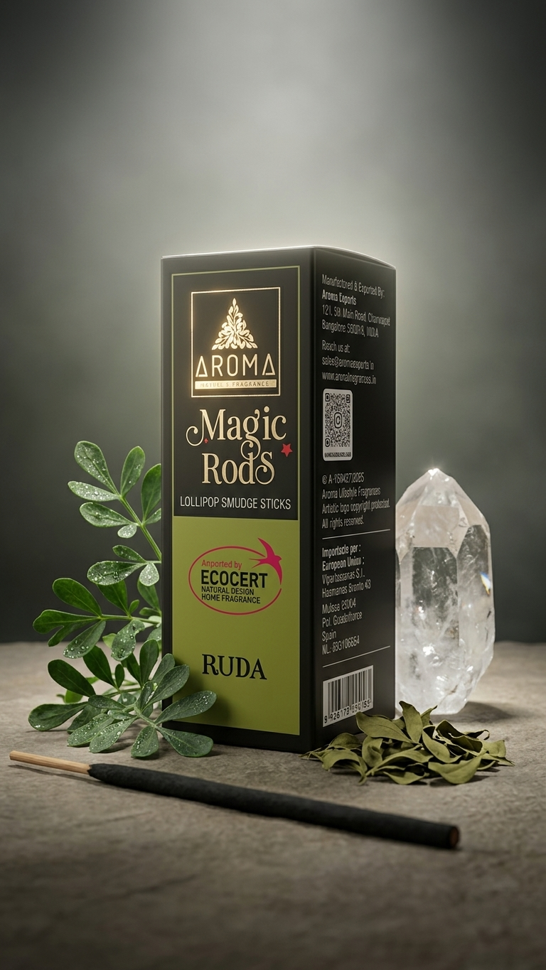 Incienso Lollipop Ruda (Magic Rods) – Destierro de Envidias y Escudo Defensivo | Sahumado Intenso | 4 Barritas Gruesas