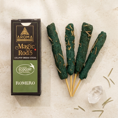Incienso Lollipop Romero (Magic Rods) – Revitalización Espiritual y Enfoque Activo | Sahumado Intenso | 4 Barritas Gruesas
