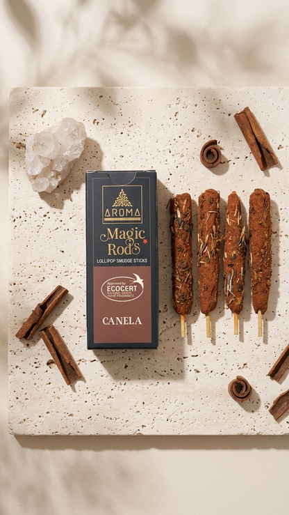 Incienso Lollipop Canela (Magic Rods) – Dulzura Ardiente y Chispa Creativa | Sahumado Intenso | 4 Barritas Gruesas