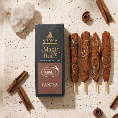 Incienso Lollipop Canela (Magic Rods) – Dulzura Ardiente y Chispa Creativa | Sahumado Intenso | 4 Barritas Gruesas