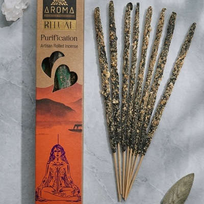 Incienso Orgánico Ritual Purificación (Purificación) – Disolución de Negatividad y Renovación Vibracional | Cajita de 20g con 8 Barras de 1h de duración