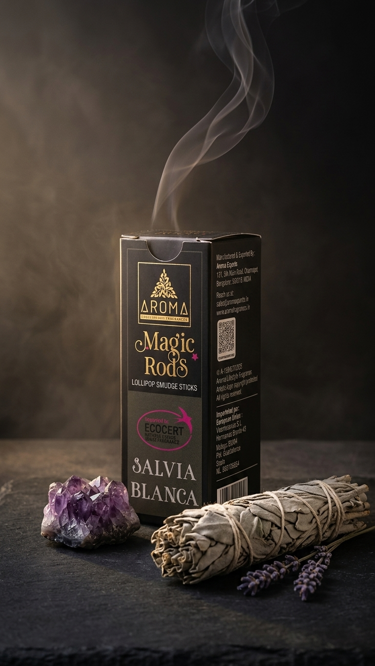 Incienso Lollipop Salvia Blanca (Magic Rods) – Medicina Sagrada y Escudo de Frecuencias | Sahumado Intenso | 4 Barritas Gruesas