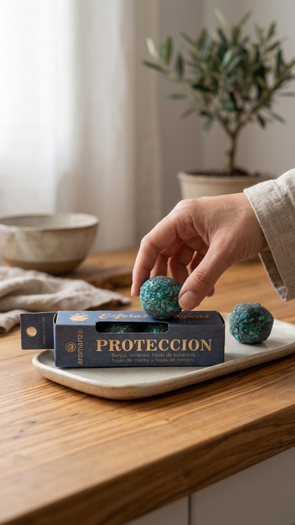 Esferas Mágicas Protección: Soberanía Energética y Blindaje Herbal | 4 Bombitas de Defumación